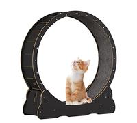 Cat Exercise Wheel Treadmill, Black Wooden Cat Wheel Exerciser With Carpeted Runway, For Indoor Cats, Small/Medium/Large Cat Running Wheel Toys,100x36.5x107cm