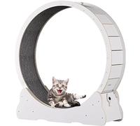 Cat Exercise Wheel, Treadmill for Weight Loss and Fitness, Natural Solid Wood Design with Locking Mechanism and Carpet Surface