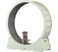 Cat Exercise Wheel, Treadmill for Weight Loss and Fitness, Natural Solid Wood Design with Locking Mechanism and Carpet Surface