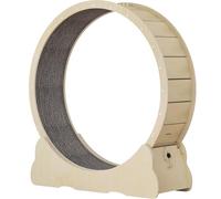 Cat Exercise Wheel, Wooden Cat Exercise Wheel, with Carpeted Runway, Cat Running Wheel with Brake, For Small And Large Cats,Yellow-XL