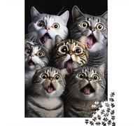 Cat Expressions 1000 Piece Jigsaw Puzzle Paper Jigsaw Puzzle for Adults Funny Faces 52x38cm/1000pcs