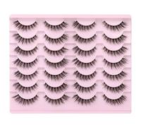 Cat Eye Clear Lash Band 3D Fake Fluffy Volume Short Faux Mink 14 Pairs