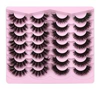 Cat Eye Clear Lash Band 3D Fake Fluffy Volume Short Faux Mink 14 Pairs