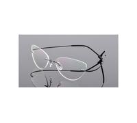 Cat Eye Foldable Ultra-Light Memory Titanium Alloy Rimless Spectacles Men Women Metal Frame Eyewear Eyeglasses