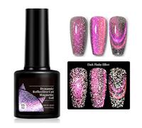 Cat Eye Gel Nail Polish - 7ml Purple Pink cat Eye Gel Polish - Reflective Glitter Glossy cats eye gel nail polish Magnetic - Flashes Magnetic nail polish For Nail Art Uv/Led Soak-Off Salon Home