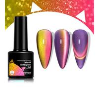 Cat Eye Gel Nail Polish, Double Illusion Glitter cat eye gel nail polish, Magnet Gel Nail Polish, Sparkle Glitter Gel Nail Soak Off UV Led Gel Nail Home DIY Manicure (Purple #CM01)