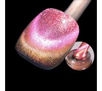 Cat Eye Gel Nail Polish Rose Red 9D Galaxy Glitter Cats Eye Gel Nail Polish Magnetic Pink Nail Gels Holographic Soak Off UV/LED Lamp Nail Art DIY Varnish Manicure for Women