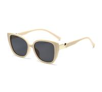 Cat-Eye Glasses Are Allowed For Both Men And Women High-Grade Sunglasses V-Shaped Mirror Leg(Beige Black)