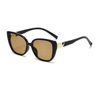 Cat-Eye Glasses Are Allowed For Both Men And Women High-Grade Sunglasses V-Shaped Mirror Leg(Black Brown)