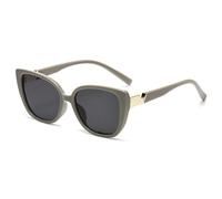 Cat-Eye Glasses Are Allowed For Both Men And Women High-Grade Sunglasses V-Shaped Mirror Leg(Grey Black)