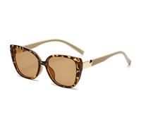 Cat-Eye Glasses Are Allowed For Both Men And Women High-Grade Sunglasses V-Shaped Mirror Leg(Leopard Brown)