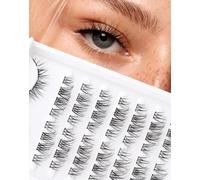 Cat Eye Individual Cluster Clusters Mixed 9-13mm D Curl Pre-mapped Left Right Natural Eyelashes 64 Pcs DIY Cluster Eyelash Extensions 0.1MM Thin Band 8 Pair