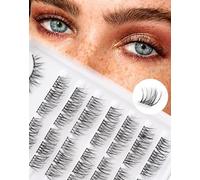 Cat Eye Individual Cluster Clusters Mixed 9-13mm D Curl Pre-mapped Left Right Natural Eyelashes 64 Pcs DIY Cluster Eyelash Extensions 0.1MM Thin Band 8 Pair
