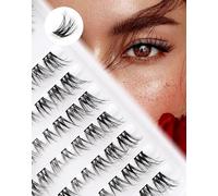Cat Eye Individual Cluster Clusters Mixed 9-13mm D Curl Pre-mapped Left Right Natural Eyelashes 64 Pcs DIY Cluster Eyelash Extensions 0.1MM Thin Band 8 Pair