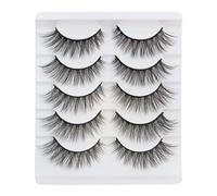 Cat Eye Lashes Natural Look Faux Mink Fake Eyelashes Light Volume False Lashes Fluffy Strip Lashes Multipack 3D 5 Pairs Pack by Glowingwin