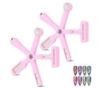 Cat Eye Magnet, 6-in-1 Multi Function Cat Eye Nail Polish Magnets, Cat Eye Magnet for Nails Use with Cat Eye Gel Powder or Nail Polish Nail Art for 3D Cat's Eye Effect (Pink)