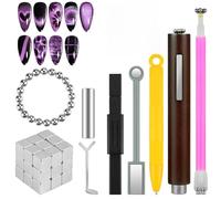 Cat Eye Magnet for Nail - 54PCS Nail Magnet Stick Set for Cat Eye Gel Nail Polish, Strong Suction Nail Art Pens for Home & Salon, Nail Art Tools for 3D Effects DIY