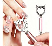 Cat Eye Magnet for Nails,Ring-Shaped Magnetic Tool for Gel Polish, Create Hollow Cat Eye Pattern in 5 Seconds, Professional DIY Nail Art Tool for Beginners,Home & Salon Use, Strong Magnetic Field(A)