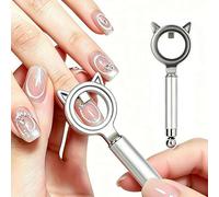 Cat Eye Magnet for Nails,Ring-Shaped Magnetic Tool for Gel Polish, Create Hollow Cat Eye Pattern in 5 Seconds, Professional DIY Nail Art Tool for Beginners,Home & Salon Use, Strong Magnetic Field(B)