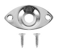Cat Eye Metal Electric Guitar Jack Plate 8.7mm Secure Fit Silver | Stylish Aesthetic Upgrade, Protects Sockets from Debris, Suitable for Basses, Guitar Bodies and Instrument Repair