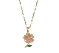 Cat Eye Stone Flower Fidget Pendant Necklace for Women Dainty Cubic Zirconia Spinner Rotating Heart Petals Floral Green Rhinestone Leaves Charm Adjustable Chain Cute Anxiety Valentines Jewelry, One