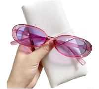 Cat Eye Sunglasses UV400 Protection Retro Oval Frame(Pink-purple)