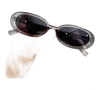 Cat Eye Sunglasses UV400 Protection Retro Oval Frame(Translucent Gray)