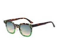 Cat Eye Sunglasses UV400 Women Men Punk Double Color Driving for outdoor sports running and riding,Leopard Green Blue