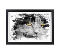 Cat Eyes (12) V3 Framed Print | A2 Black Framed Wall Art | Ready to Hang | Modern Animal Picture | Living Room Bedroom Lounge Office