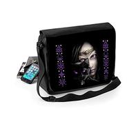 Cat Eyes Messenger Bag, Gothic Alternative Fashion Shoulder Bag Dark Fantasy Art
