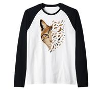 Cat Face Abstract Feline Pet Lover Minimalist Animal Raglan Baseball Tee