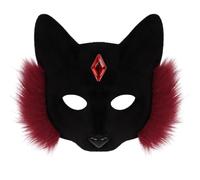 Cat Face Cover - Adjustable, Halloween Faux Half with Gemstones, Cat Face Cover | Furry Animal Costume Party Prop for Adults Men Women Kids School Stage Events Holidays