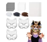 Cat Face Cover Kit | Halloween Cat Face Cover Kit with Mesh Hair - Role-Play Cosplay Accessories for Adults Kids Pet Lovers Enthusiasts Photoshoots Christmas Masquerade