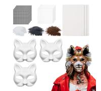 Cat Face Covers for Crafts | Halloween Kitten Face Cover Arts Crafts Kit | Role-Play Cosplay Accessories for Adults Kids Pet Lovers Enthusiasts Photoshoots Christmas Masquerade