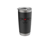Cat Face Cute Kitten Animal Heart Comic Art Gift Funny Pets Stainless Steel Insulated Tumbler