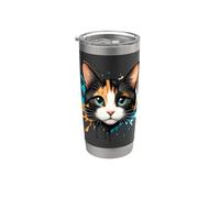 Cat Face Splash Drip Pet Lover Kitten Parent Cute Style Stainless Steel Insulated Tumbler