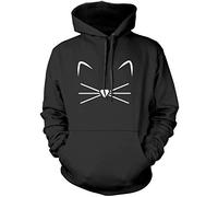 Cat Face Unisex Hoodie - Black Small