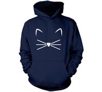 Cat Face Unisex Hoodie - Navy XXX-Large