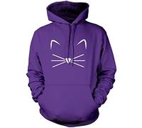 Cat Face Unisex Hoodie - Purple Medium