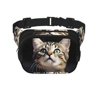 Cat Fanny Pack For Women Waterproof Adjustable Belt Bags Waist Pack Fashion Casual Crossbody Bags Bum Bag For Running Workout Hiking Traveling, Black, One Size