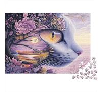 Cat Fantasy Art Puzzle 1000 Piece Recycled Paper for Adults Adult Jigsaws Impossible Hard Challenging Family Game Fun Home Present Great Gift for Men Women 38x26cm/1000pcs