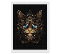 Cat Fantasy Blue Eyes Mandala Funny Adult Diamond Art Painting Kits Personalised Drill Craft Picture Wall Decor