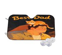 Cat Father Pet Lover Wind Sun Shade for Car Sun Visor Foldable Vehicle Sunshade 27.5×51.2 Inch