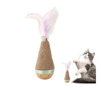Cat Feat?er Toy - 12 Cm Sisal Scratcher | Durable Interactive Röly Poly Teaser Toy | Provides Exercise And Entertainment For Indoor Cats Kittens And Adult Felines