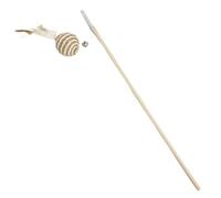 Cat Feather Mouse Funny Stick With Bell Playing Dangle Faux Mice Tease Fun Kitten Rod Toy Interactive Fishing Rod Wand(Ball feather-)
