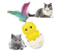 Cat Feather Toy, Cat Feather Teaser, Colourful Feather Toy for Kittens in Chick Shape - Robust Cat Exercise Accessories, Interactive Multifunctional Pet Toy for Kitten Training Hunt