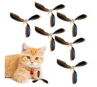 Cat Feather Toy - Cat Toy with Feather Wand of 6 Pieces | Self-Entertainment Cat Teaser | Refills Teaser Toy Wand for Cats Durable All