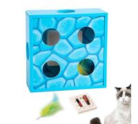 Cat Feather Toy with Automatic Rotation | Engaging Interactive Feather Toy for Cats | Intelligent Sensing Features with Fun Holes Maze, Battery-Powered for Creative Playtime (Exciting, Dynamic)