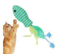 Cat Feather Toys - Cat Teaser Toy, 7.48 Inch Cat Toys for Indoor Cats - Safe Teething Chew Toy with Cotton Rope, Feathers, and Plush - Engaging Cat Fun Toy for Kittens Playtime