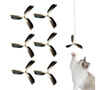 Cat Feather Toys Refills, 6 Pieces Cat Feather Wand Teaser Toy, Multipurpose Pets Fea-ther Wand, Interactive Toy Fea-ther Wan-d Set for Home, Pet Store